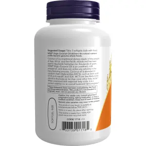 Óleo de Coco Virgem, 1000 mg, 120 Cápsulas Softgel, Now Foods
