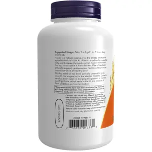 Óleo de Linhaça, 1.000 mg, 120 Cápsulas Softgel, Now Foods