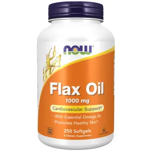 Óleo de Linhaça com Ômega-3 Essenciais, 1.000 mg, 250 Cápsulas Softgel, Now Foods