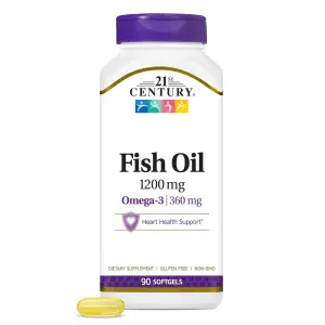 Óleo de Peixe, 1.200 mg, 90 Cápsulas Softgel, 21st Century