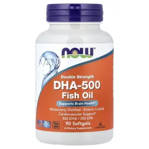 Óleo de Peixe DHA-500, 90 Cápsulas Softgel, Now Foods
