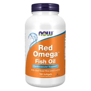 Óleo de Peixe Red Omega™ com Levedura de Arroz Vermelho e CoQ10, 180 Cápsulas Softgel, Now Foods