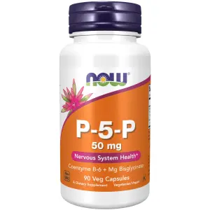 P-5-P, Coenzima B6 + Bisglicinato de Magnésio, 90 Cápsulas Vegetais, Now Foods