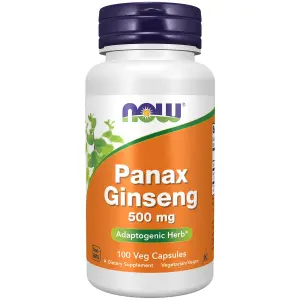 Panax ginseng, 500 mg, 100 Cápsulas Vegetais, Now Foods