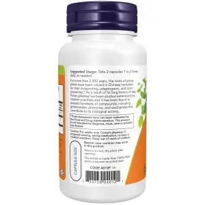 Panax ginseng, 500 mg, 100 Cápsulas Vegetais, Now Foods
