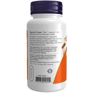 Pancreatina 2000, 100 Cápsulas (200 mg por Cápsula), Now Foods