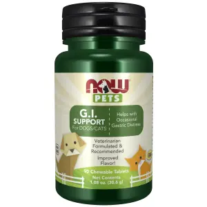 Pets, Suporte GI, Para Cães / Gatos, 90 Comprimidos Mastigáveis, Now Foods