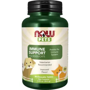 Pets, Suporte Imunológico Para Cães / Gatos, 90 Comprimidos Mastigáveis, Now Foods