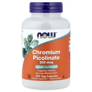 Picolinato de Cromo, 200 mcg, 250 Cápsulas Vegetais, Now Foods