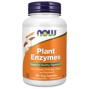 Plant Enzymes, Enzimas Vegetais com Lactase, Protease, Papaína e Bromelina, 120 Cápsulas Vegetais, Now Foods