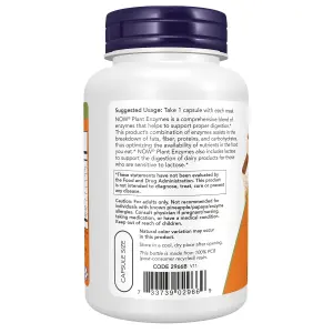 Plant Enzymes, Enzimas Vegetais com Lactase, Protease, Papaína e Bromelina, 120 Cápsulas Vegetais, Now Foods