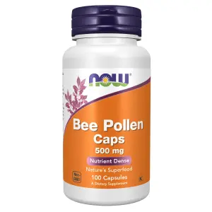 Cápsulas de Pólen de Abelha, 500 mg, 100 Cápsulas, Now Foods