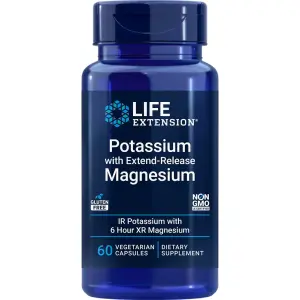 Potássio com Magnésio de Liberação Prolongada, 60 Cápsulas Vegetarianas, Life Extension