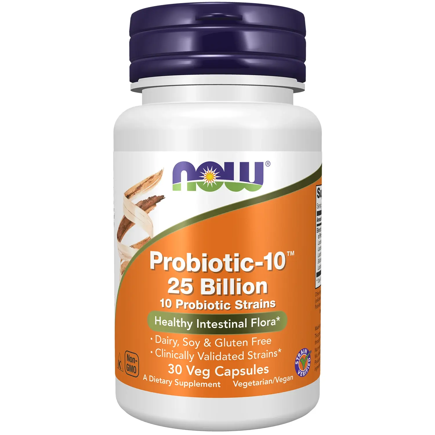 Probiotic-10™ 25 Bilhões, 30 Cápsulas Vegetais, Now Foods