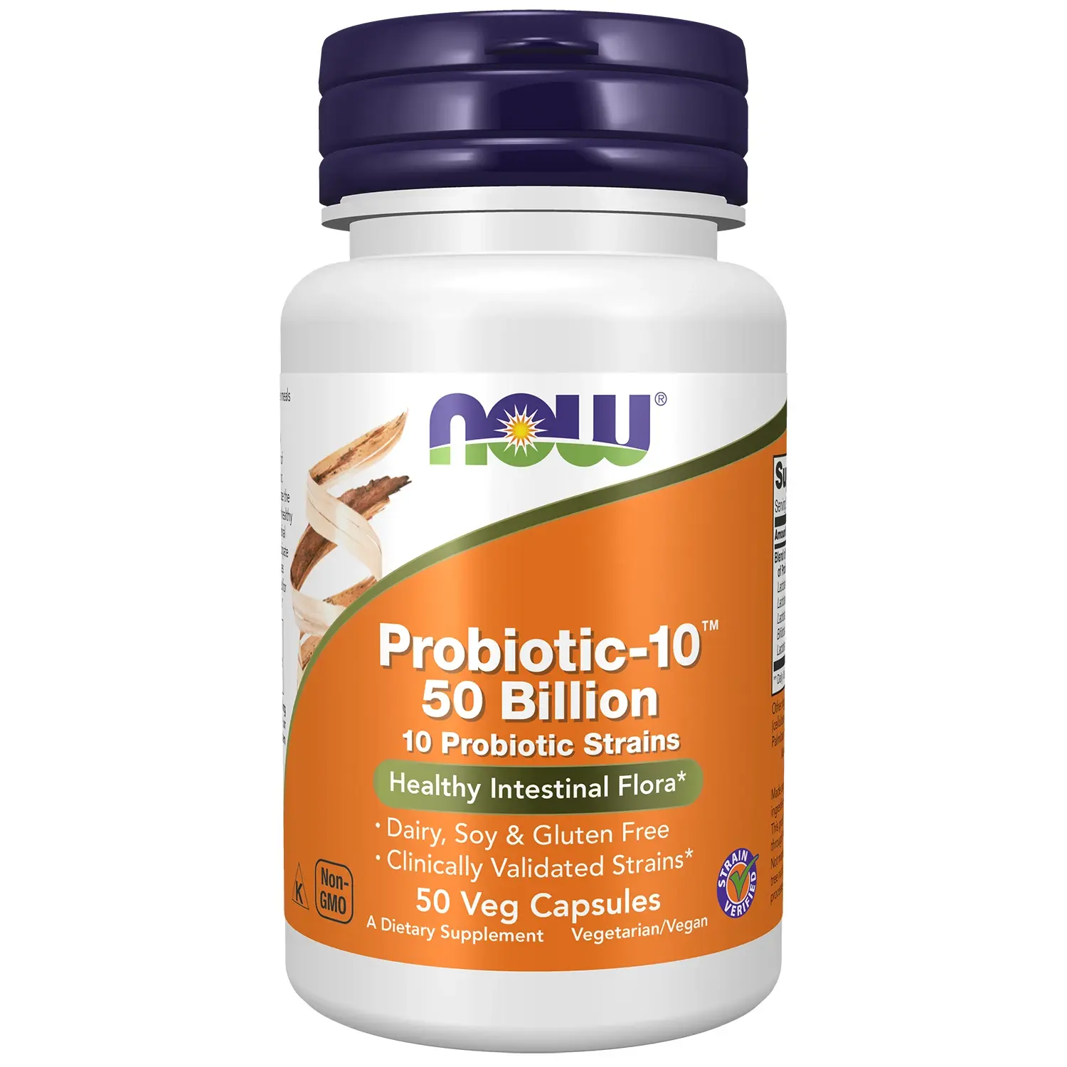 Probiotic-10™, 50 Bilhões de UFCs, 50 Cápsulas Vegetais, Now Foods