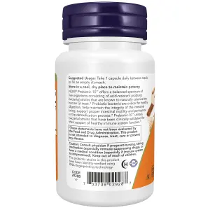 Probiotic-10™, 50 Bilhões de UFCs, 50 Cápsulas Vegetais, Now Foods