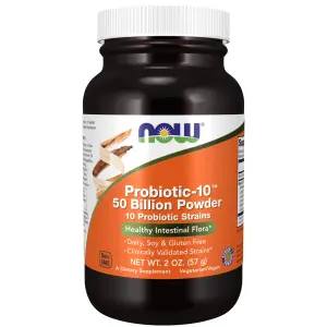 Probiotic-10 em Pó, 50 Bilhões, 10 Cepas Probióticas, 57 g (2 oz), Now Foods