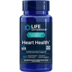 Probiótico para a Saúde do Coração FLORASSIST®, 60 Cápsulas Vegetarianas (74 mg por Cápsula), Life Extension