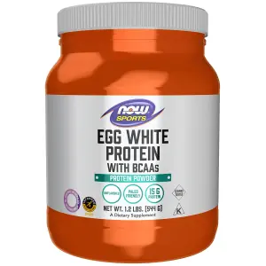 Proteína da Clara de Ovo com BCAAs, Proteína em Pó, Sem Sabor, 544 g (1,2 lb), Sports, Now Foods