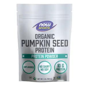 Proteína em Pó de Semente de Abóbora Orgânica, Sem Sabor, 454 g (1 lb), Sports, Now Foods