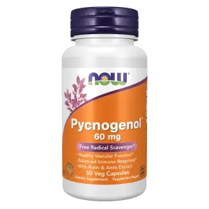 Pycnogenol® com Rutina e Extrato de Amla, 60 mg, 50 Cápsulas Vegetais, Now foods