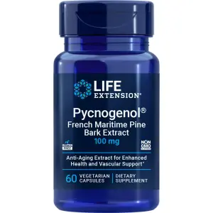 Pycnogenol, Extrato da Casca de Pinheiro Marítimo Francês, 100 mg, 60 Cápsulas Vegetarianas, Life Extension
