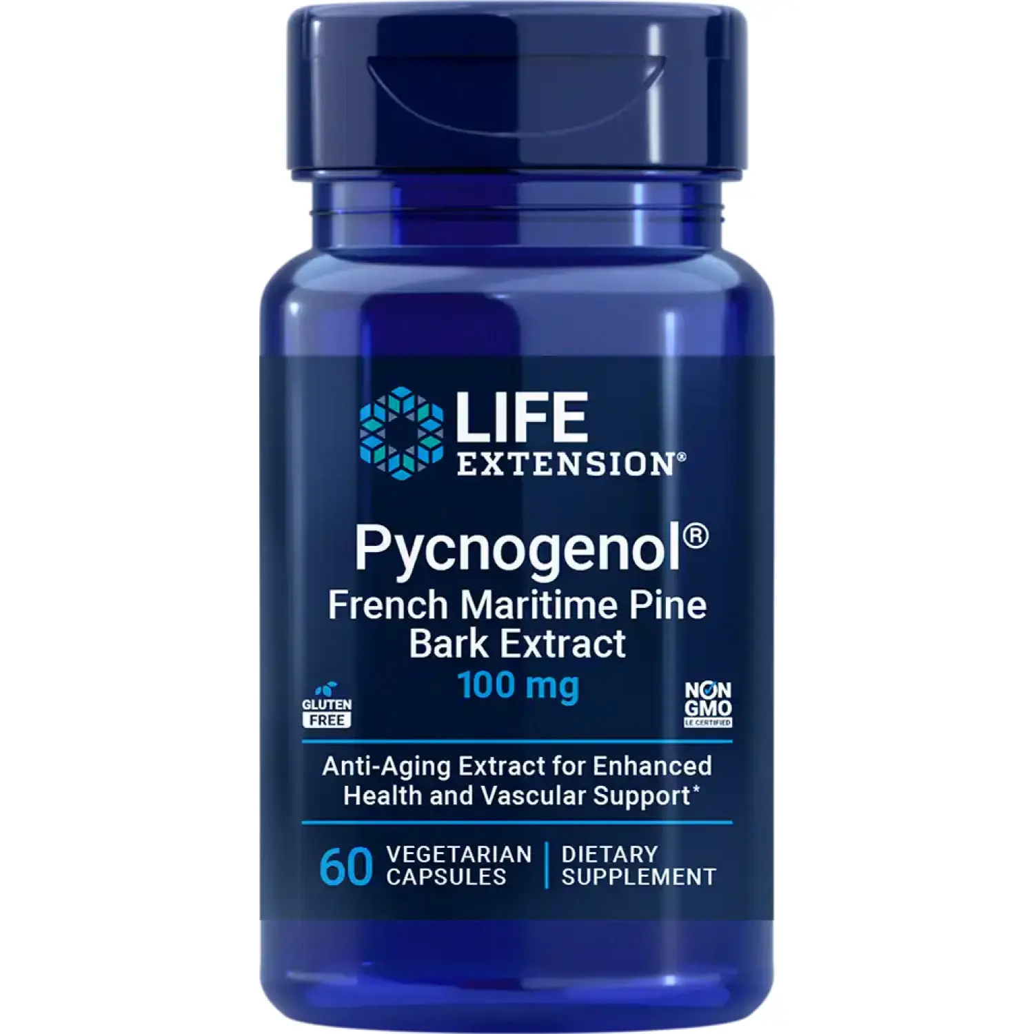 Pycnogenol, Extrato da Casca de Pinheiro Marítimo Francês, 100 mg, 60 Cápsulas Vegetarianas, Life Extension