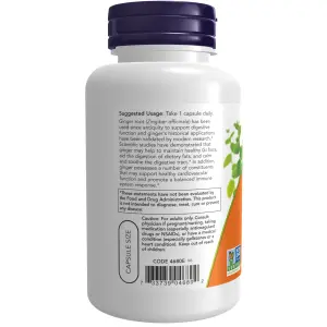 Raiz de Gengibre, 550 mg, 100 Cápsulas Vegetais, Now Foods