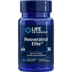 Resveratrol Elite™, 30 Cápsulas Vegetarianas, Life Extension