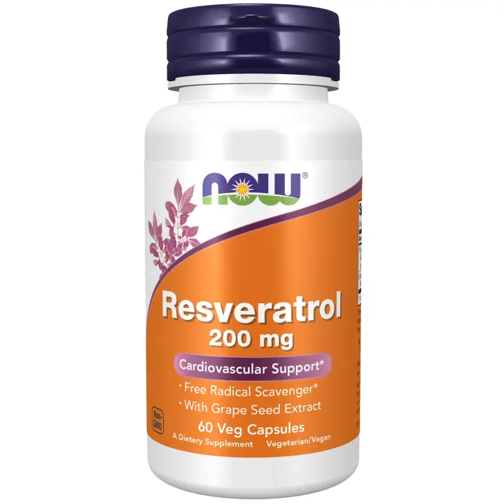 Resveratrol Natural, 200 mg, 60 Cápsulas Vegetais, Now Foods