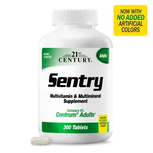Sentry, Suplemento Multivitamínico e Multimineral para Adultos, 300 Comprimidos, 21st Century