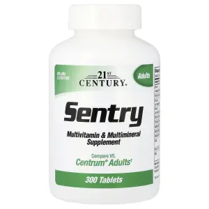 Sentry, Suplemento Multivitamínico e Multimineral para Adultos, 300 Comprimidos, 21st Century