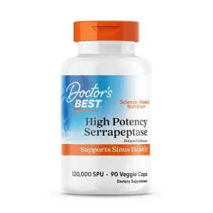 Serrapeptase de Alta Potência, 120.000 SPU, 90 Cápsulas Vegetais, Doctor's Best