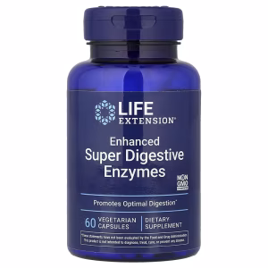 Super Enzimas Digestivas Melhoradas, 60 Cápsulas Vegetarianas, Life Extension