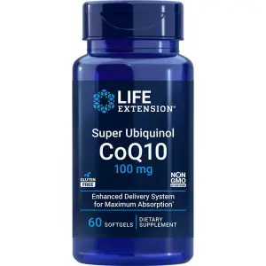 Super Ubiquinol CoQ10, 100 mg, 60 Cápsulas Softgel, Life Extension
