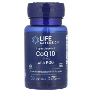 Super Ubiquinol CoQ10 com PQQ, 100 mg, 30 Cápsulas Softgel, Life Extension