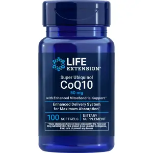 Super Ubiquinol CoQ10 com Suporte Mitocondrial Enriquecido, 50 mg, 100 Cápsulas Softgel, Life Extension