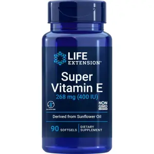 Super Vitamina E, 268 mg (400 UI), 90 Cápsulas Softgel, Life Extension
