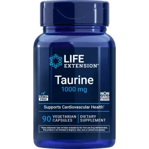 Taurina, 1.000 mg, 90 Cápsulas Vegetarianas, Life Extension