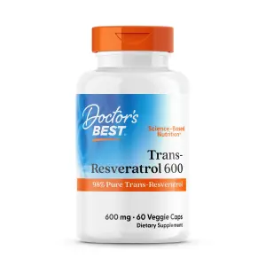 Trans-Resveratrol de Alta Potência, 600 mg, 60 Cápsulas Vegetais, Doctor's Best