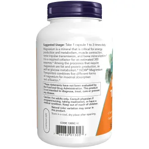 Transportadores de Magnésio, 120 mg, 180 Cápsulas Veganas, Now Foods