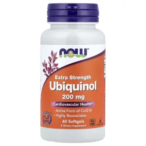 Ubiquinol, 200 mg, Força Extra, 60 Cápsulas Softgel, Now Foods
