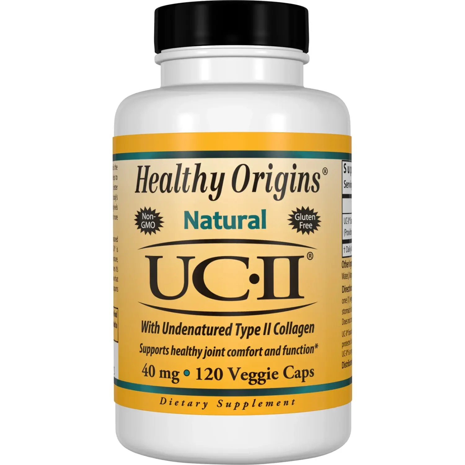 UC-II, 40 mg, Com Colágeno Tipo II Não Desnaturado, 120 Cápsulas Vegetais, Healthy Origins