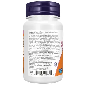 UC-II®, Saúde das Articulações com Colágeno Tipo II não Desnaturado, 60 Cápsulas, Now Foods