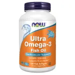 Ultra Ômega-3, 500 EPA/250 DHA, 180 Cápsulas Gelatinosas de Óleo de Peixe, Now Foods