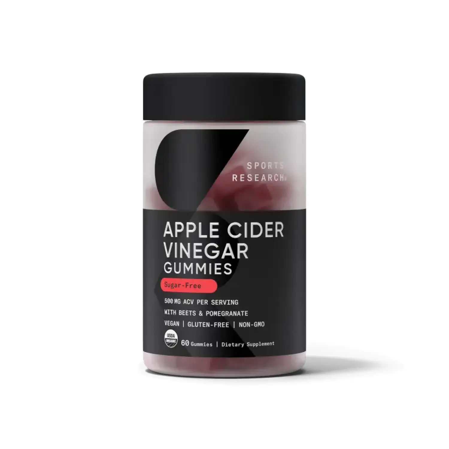 Vinagre de Maçã com Beterraba e Romã, 500 mg, 60 Gomas Mastigáveis, Sports Research