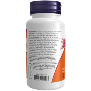 B-6, 100 mg, 100 Cápsulas Vegetais, Now Foods