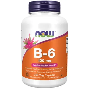 B-6, 100 mg, 250 Cápsulas Vegetais, Now Foods