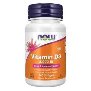 Vitamina D-3, Alta Potência, 2.000 UI, 240 Cápsulas Softgel, Now Foods