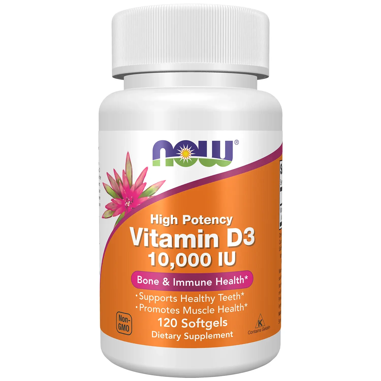 Vitamina D3, 10.000 UI, 120 Cápsulas Softgel, Now Foods